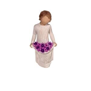 Willow Tree Simple Joys Figurine Purple Daisies Susan Lordi Enesco (No Box)